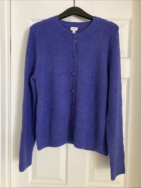 JCrew Factory cotton blend boucle cardigan